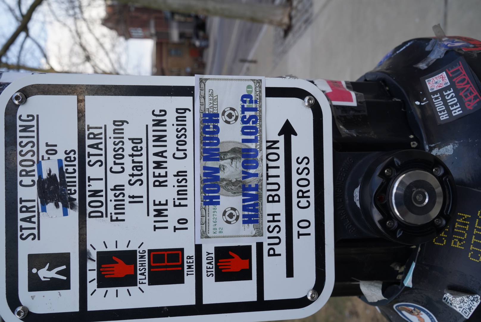 Sticker installed in public space