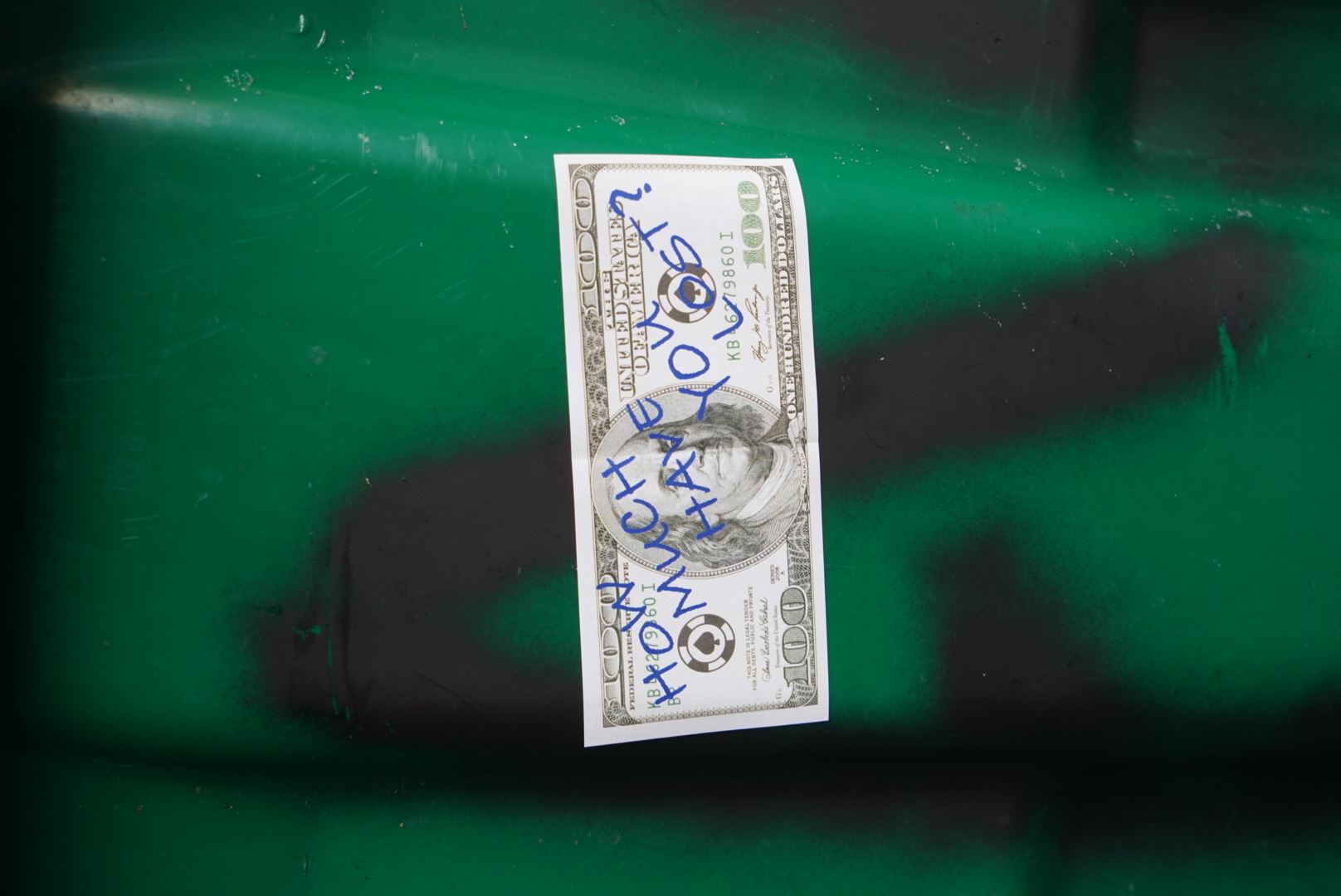 Sticker installed in public space