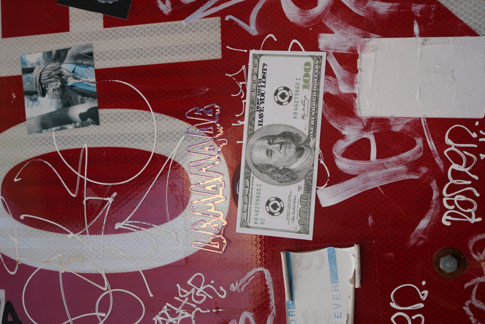 Sticker installed in public space