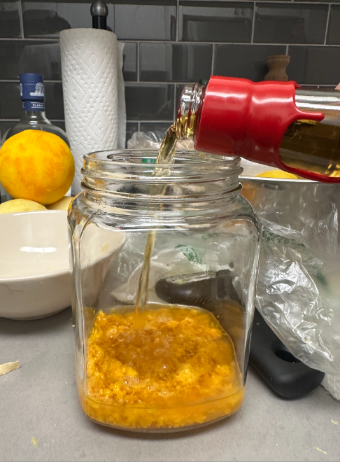 Alcohol extraction of lemon peel