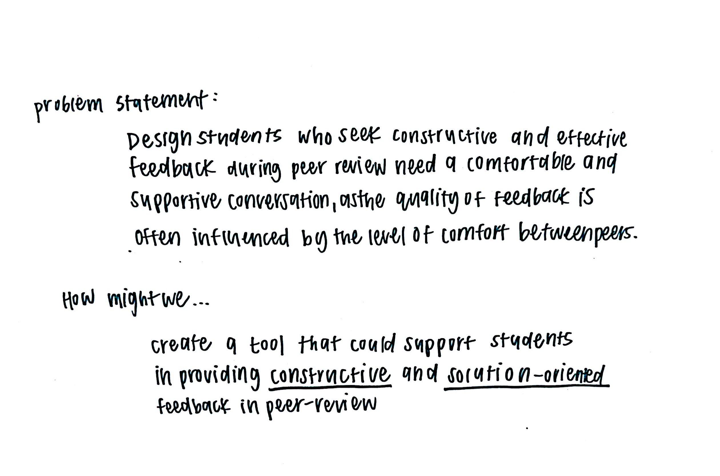 Problem framing and how-might-we sketches