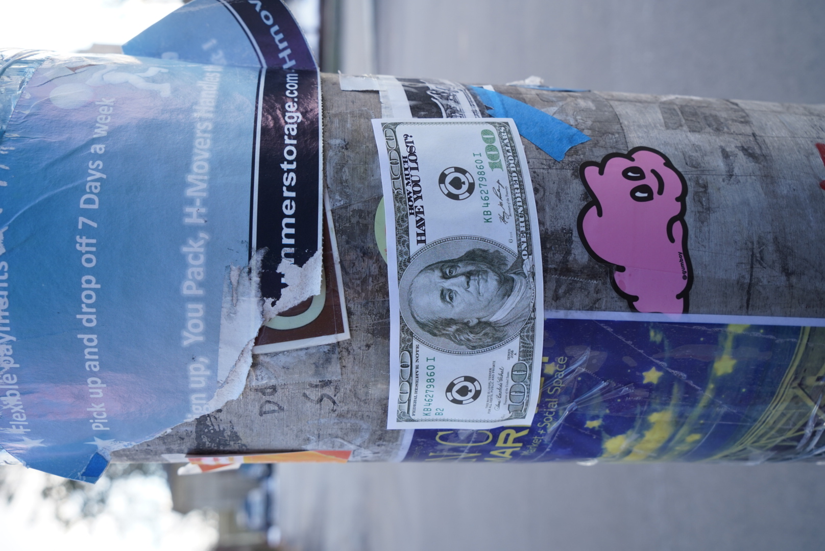 Sticker installed in public space