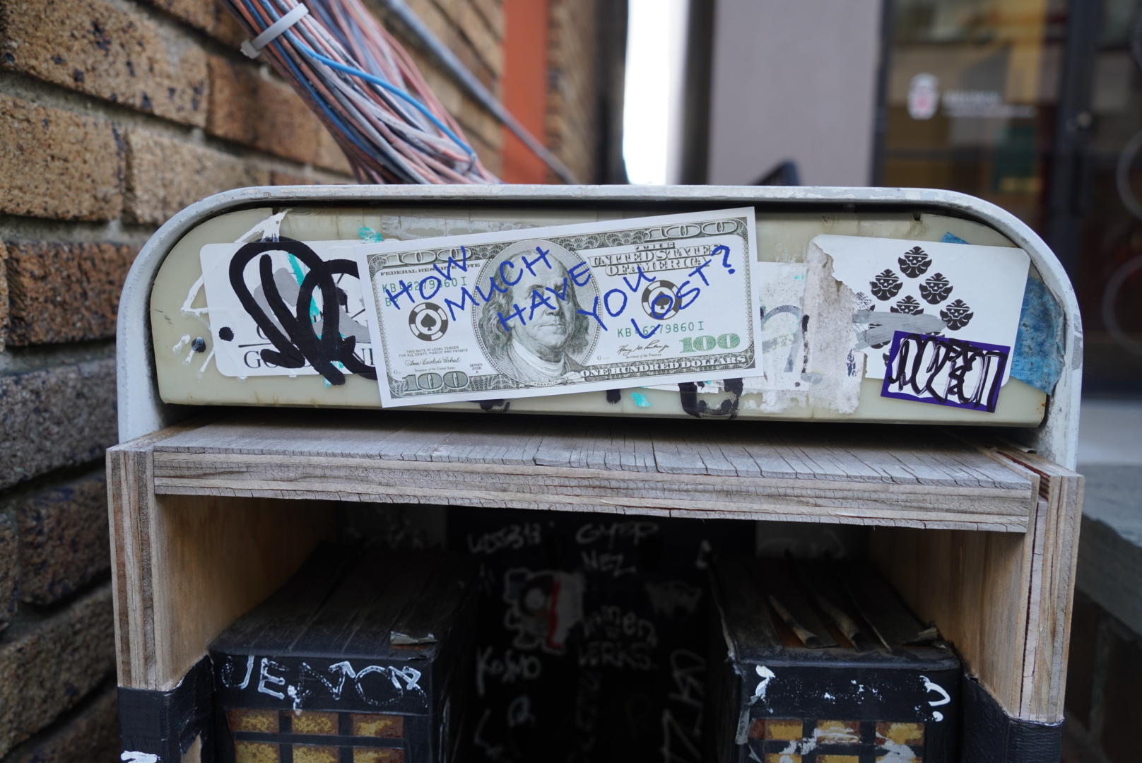 Sticker installed in public space
