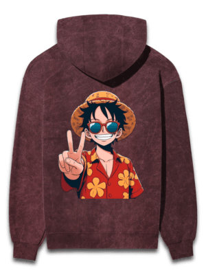 Victory Sign Oversized Hoodie – Luffy’s Triumph Edition