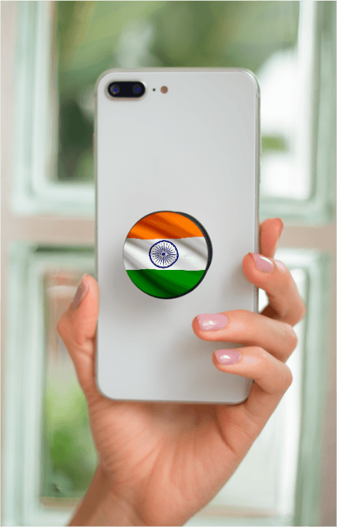 Circular Indian Flag Phone Grip Holder – Republic Day Edition