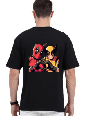 Deadpool X Wolverine Heart Symbol Oversized Tee