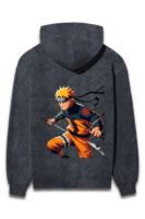 Shinobi Warrior Oversized Hoodie – Naruto with Dual Swords Edition