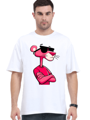 Cool Cat Oversized Tee – Pink Panther Sunglasses Edition