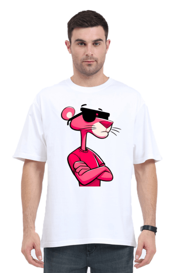 Cool Cat Oversized Tee – Pink Panther Sunglasses Edition