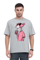 Cool Cat Sip Oversized Tee – Pink Panther Drink Edition