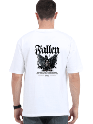 Celestial Fall Oversized Tee black logo– Skeleton Angel Edition