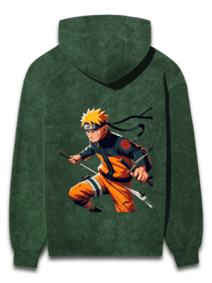 Shinobi Warrior Oversized Hoodie – Naruto with Dual Swords Edition