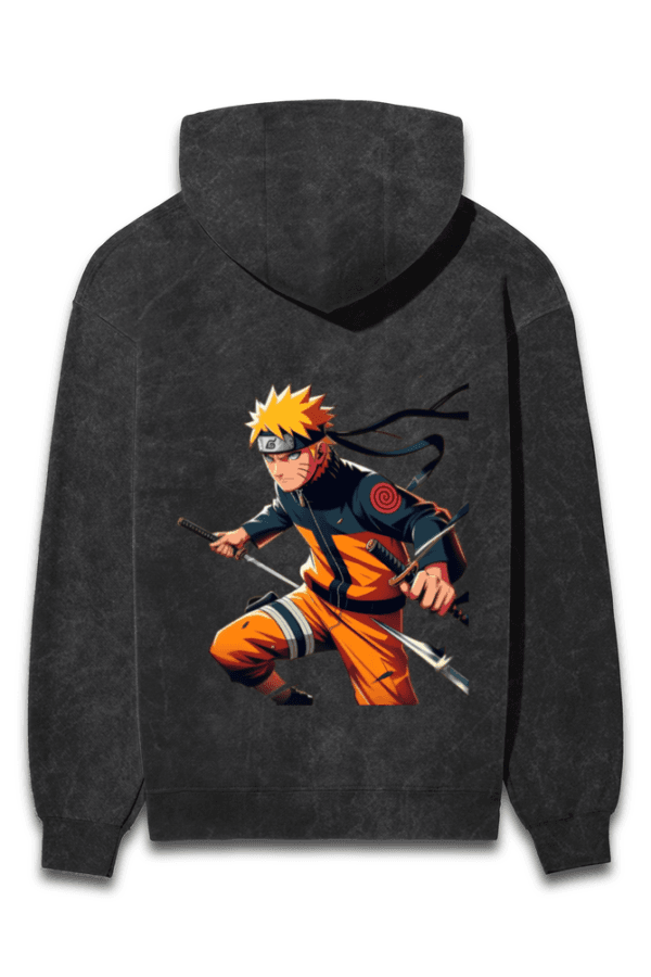 Shinobi Warrior Oversized Hoodie – Naruto with Dual Swords Edition