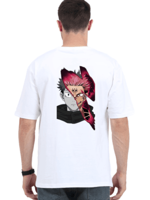 Duality of Power: Sukuna And Yuji Half Face Tee