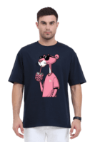 Cool Cat Sip Oversized Tee – Pink Panther Drink Edition