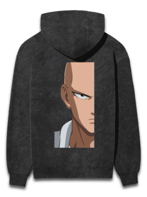 Saitama Half-Face Hoodie – One Punch Man Edition